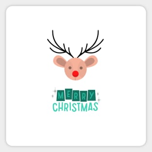 Merry Christmas Deer white Sticker